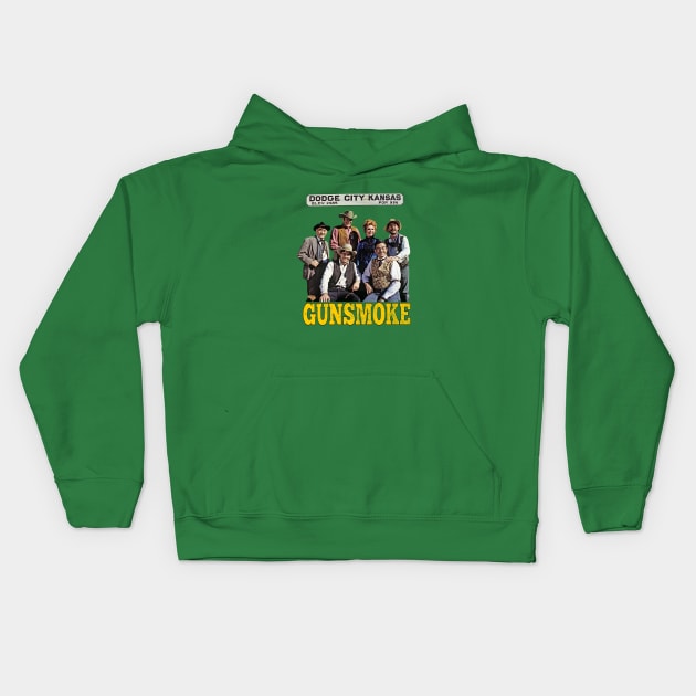 Gunsmoke - Group - 50s/60s Tv Western Kids Hoodie by wildzerouk